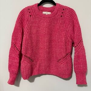 LOFT Pink Cropped Cutout Sweater